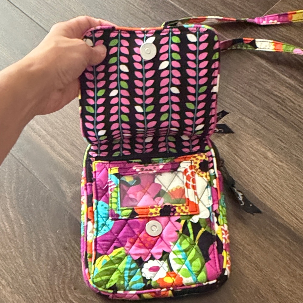 Vera Bradley Mini Hipster in the vibrant "Va Va Bloom" pattern crossbody purse - Picture 3 of 8